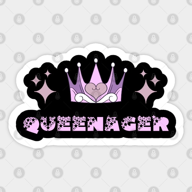 Pink Queenager queen ager, dramatic queen teenager Sticker by topsnthings